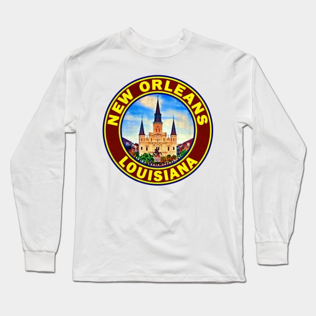 New Orleans Louisiana Saint Louis Louisiana The Big Easy St LA Mardi Gras Long Sleeve T-Shirt by TravelTime